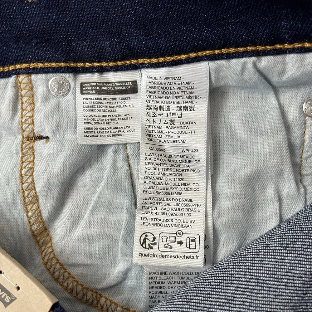 Levis Jeans Mens 34x30 Blue 514 Straight Fit Dark Wash Denim Grunge Cowboy